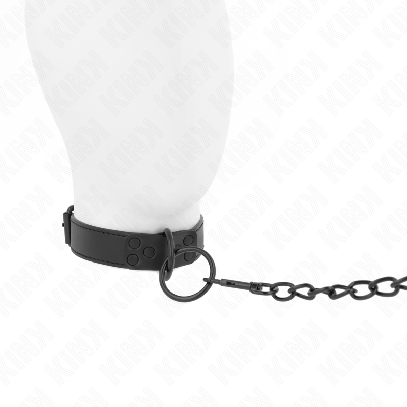 Halsband mit dunkler Leine 65 cm verstellbar 37-54 cm x 3 cm