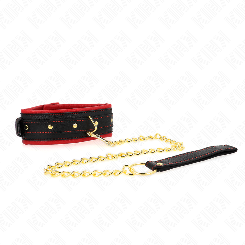 Verstellbares Halsband aus einfachem Stoff mit Leine 33-48 cm x 5,7 cm