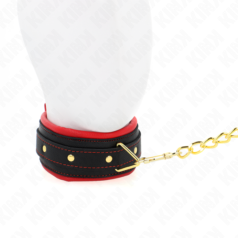 Verstellbares Halsband aus einfachem Stoff mit Leine 33-48 cm x 5,7 cm