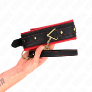 Verstellbares Halsband aus einfachem Stoff mit Leine 33-48 cm x 5,7 cm