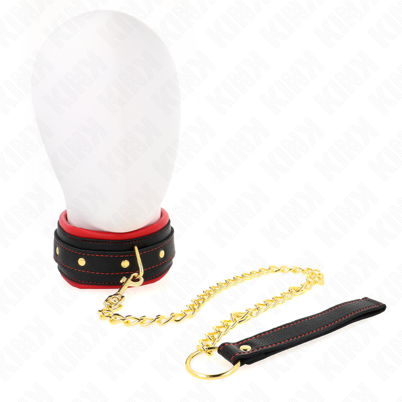 Verstellbares Halsband aus einfachem Stoff mit Leine 33-48 cm x 5,7 cm