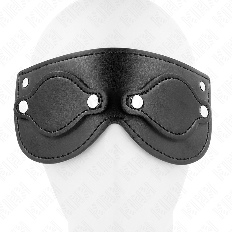 Kunstledermaske mit abnehmbaren Augenabdeckungen 22 x 9 cm