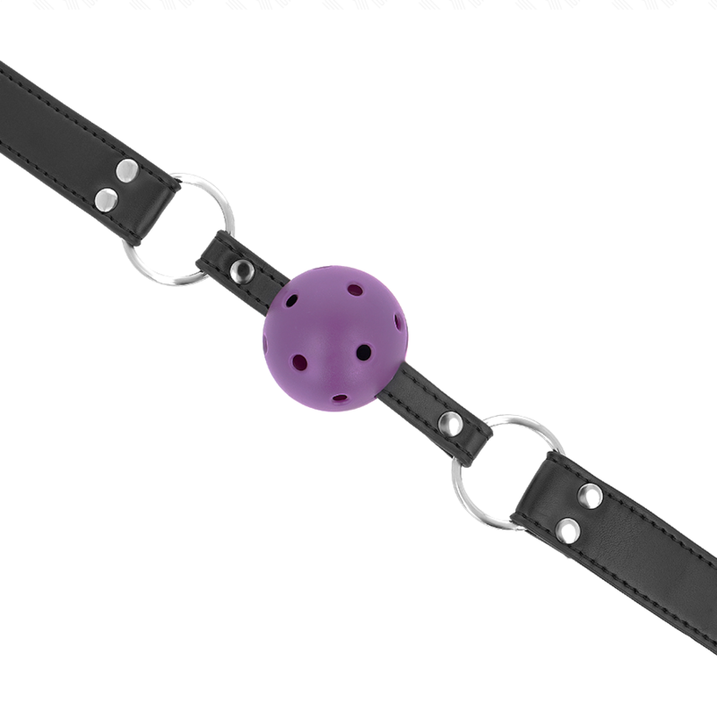 Atmungsaktive Balltasche 4 cm mit doppelter lila Niete 62,5 x 2,5 cm verstellbar 42-58 cm