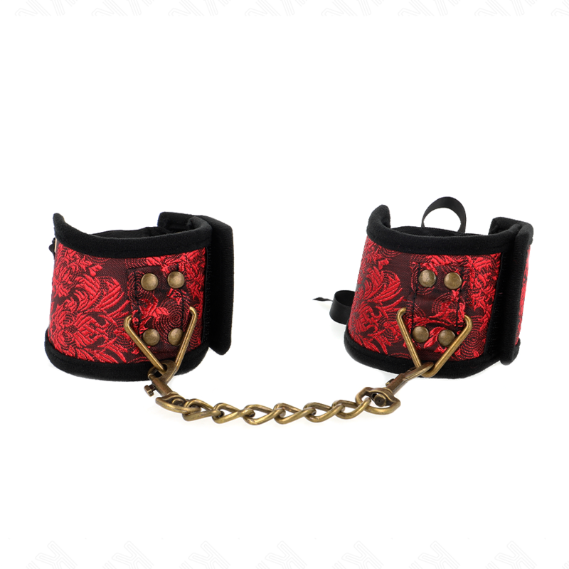 Skandalarmbänder mit rot-schwarzen Spitzendetails 24,5 cm x 6,5 cm
