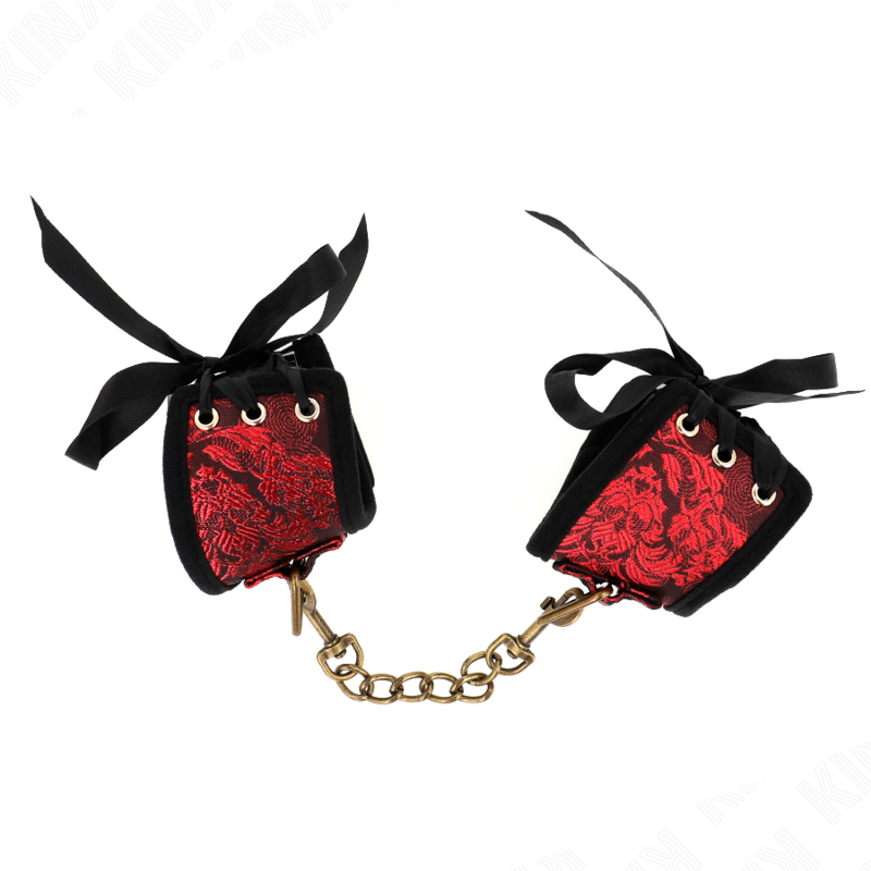 Skandalarmbänder mit rot-schwarzen Spitzendetails 24,5 cm x 6,5 cm
