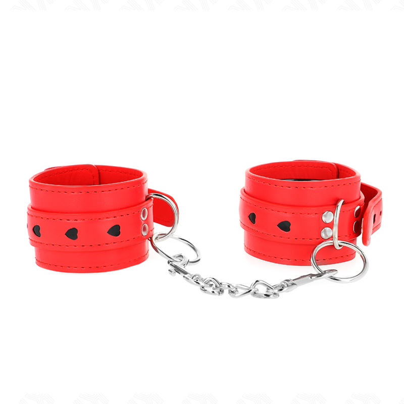 Rote Armbänder mit verstellbarer schwarzer Herzeinlage 21-28 cm x 5,5 cm