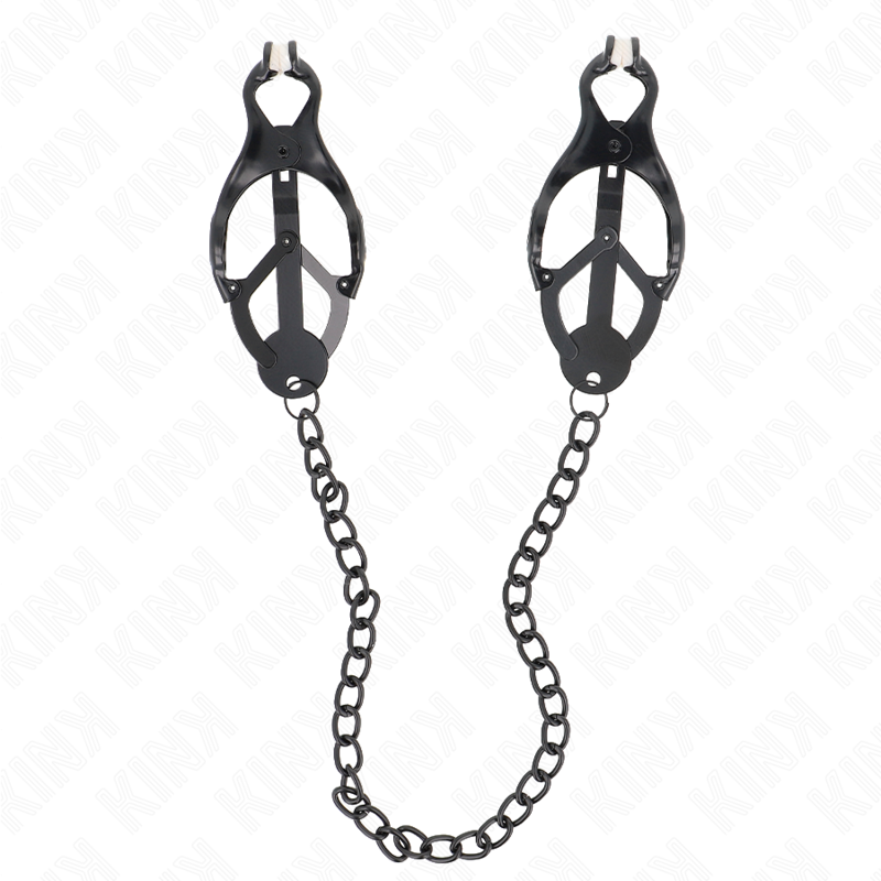 Japanische Kleeblattclips mit schwarzer Kette 30 cm