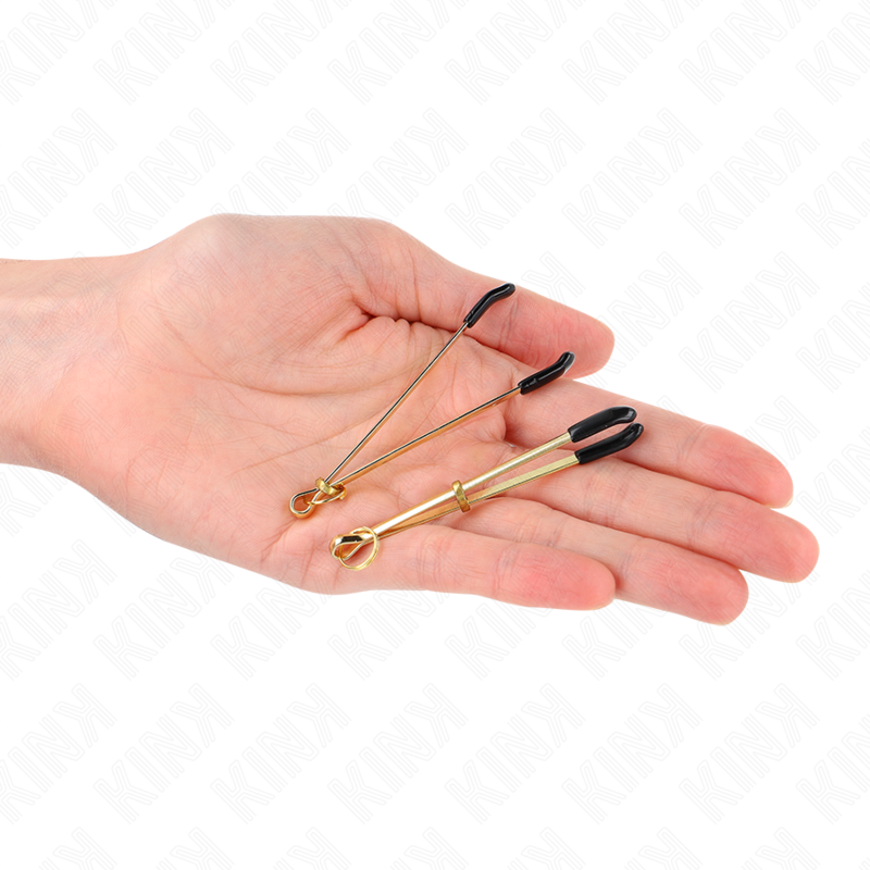 Feine goldene Brustwarzenclips 7 cm