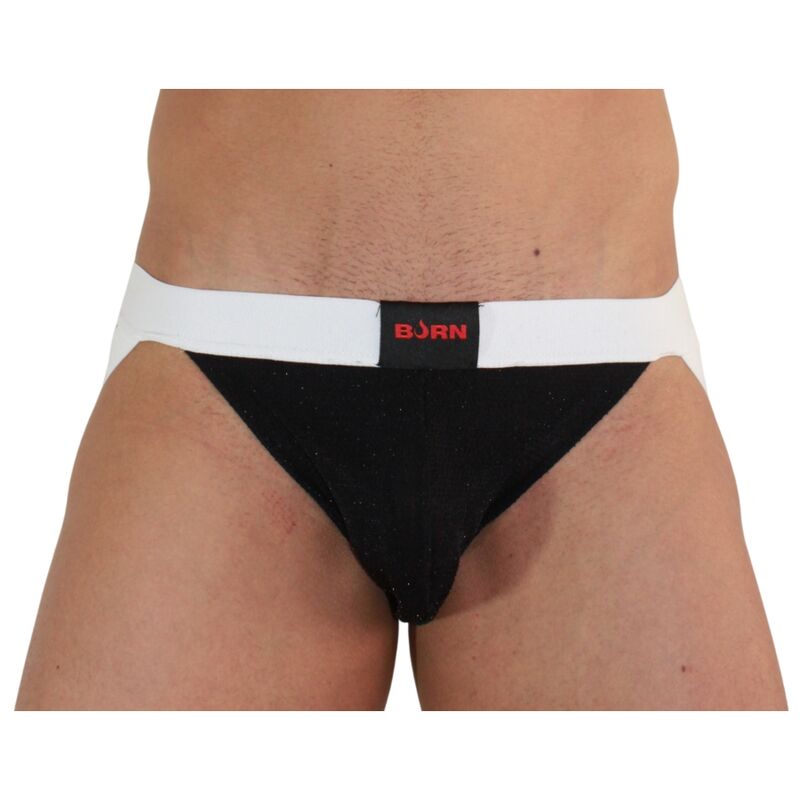 004 glänzender Jock schwarz / weiß S