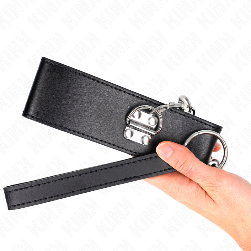 Halskette mit Gürtel 65 cm mit breitem schwarzen verstellbaren Armband 33,5-41 cm x 5 cm