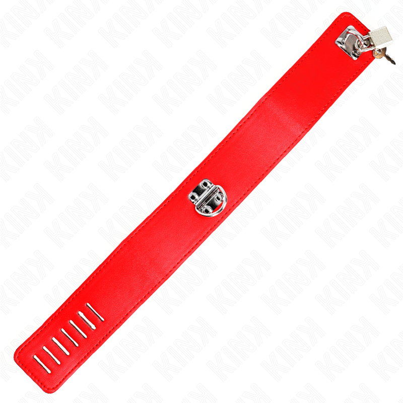 Halskette mit Gürtel 65 cm mit breitem verstellbarem roten Armband 33,5-41 cm x 5 cm