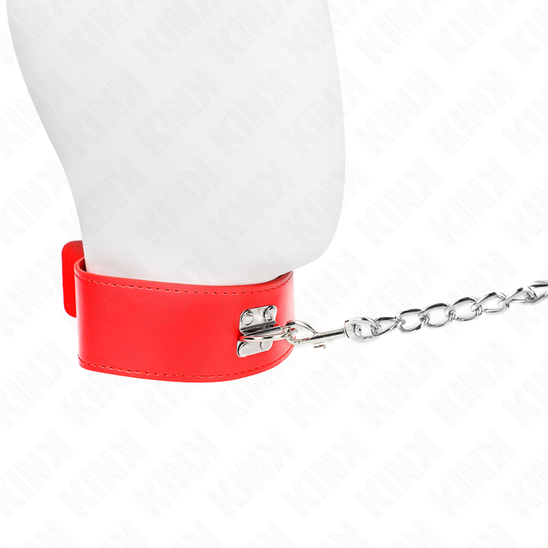 Halskette mit Gürtel 65 cm mit breitem verstellbarem roten Armband 33,5-41 cm x 5 cm