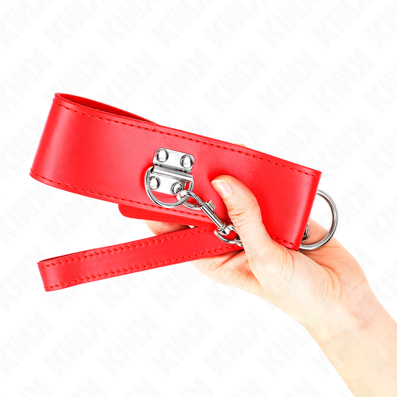 Halskette mit Gürtel 65 cm mit breitem verstellbarem roten Armband 33,5-41 cm x 5 cm