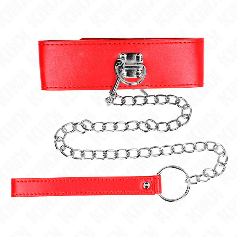 Halskette mit Gürtel 65 cm mit breitem verstellbarem roten Armband 33,5-41 cm x 5 cm