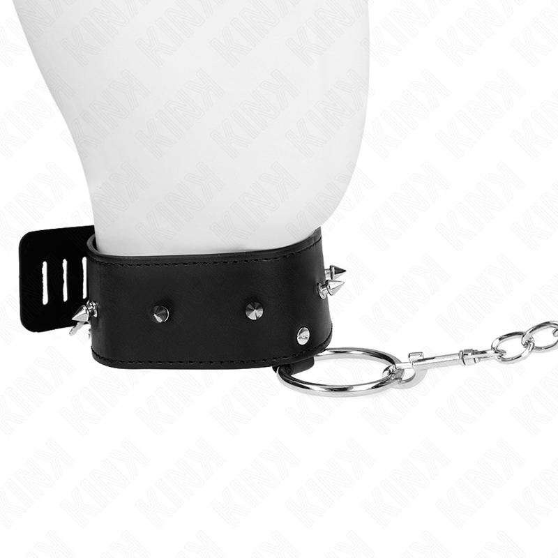 65 cm Halsband mit Leine mit silbernen Nieten Modell 2 verstellbar 36-43 cm x 5 cm