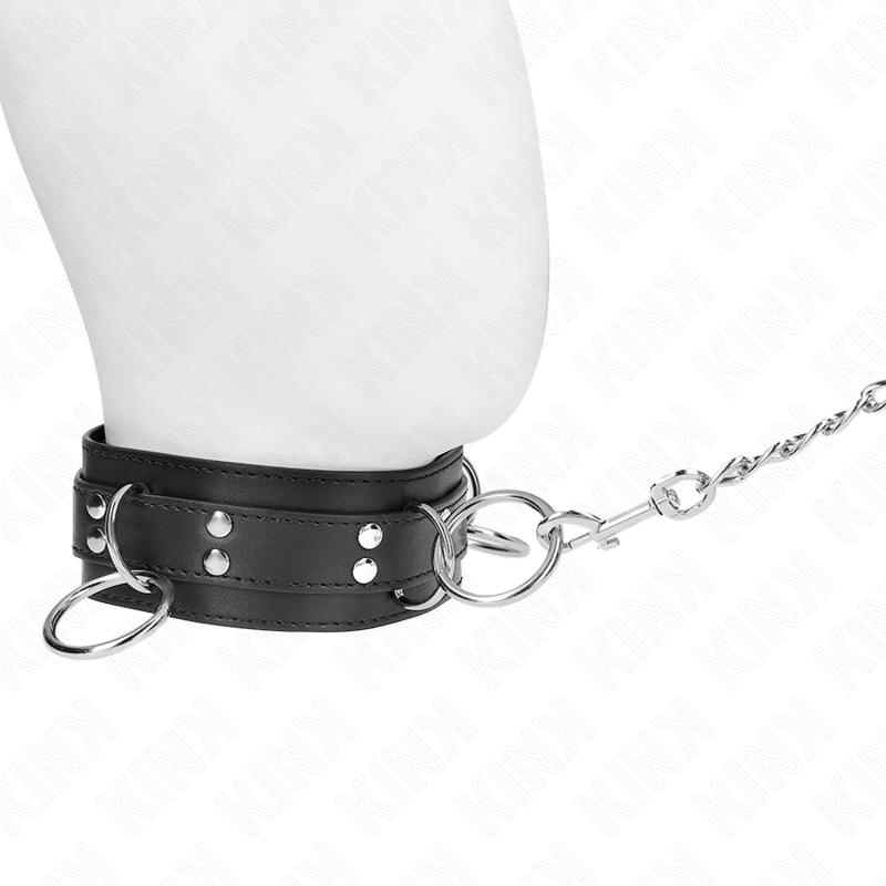 3-Ring Bondage Halsband mit Riemen 80 cm 53 x 5 cm