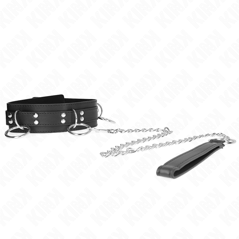 3-Ring Bondage Halsband mit Riemen 80 cm 53 x 5 cm