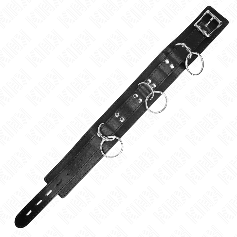 3-Ring Bondage Halsband mit Riemen 80 cm 53 x 5 cm