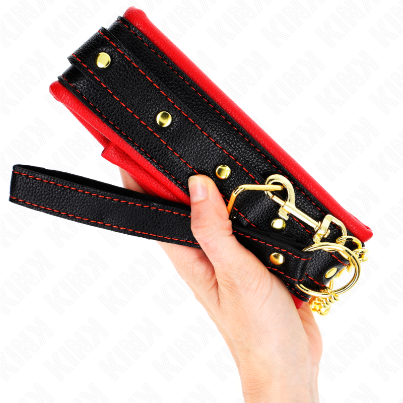 Halskette mit Kunstleder-Schwammarmband Modell 2 verstellbar 37-54 cm x 3 cm