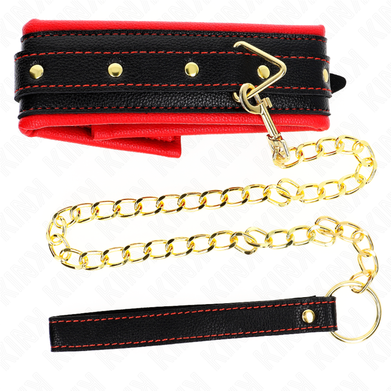 Halskette mit Kunstleder-Schwammarmband Modell 2 verstellbar 37-54 cm x 3 cm