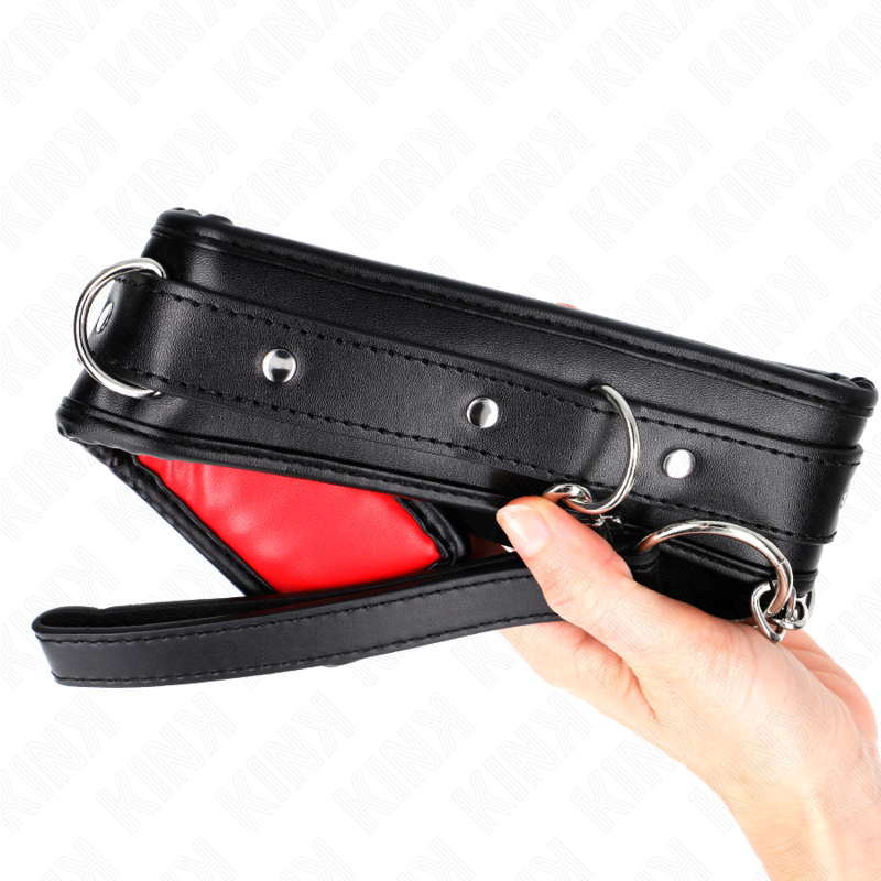 Halskette mit Kunstleder-Schwammarmband Modell 3 verstellbar 37-54 cm x 3 cm