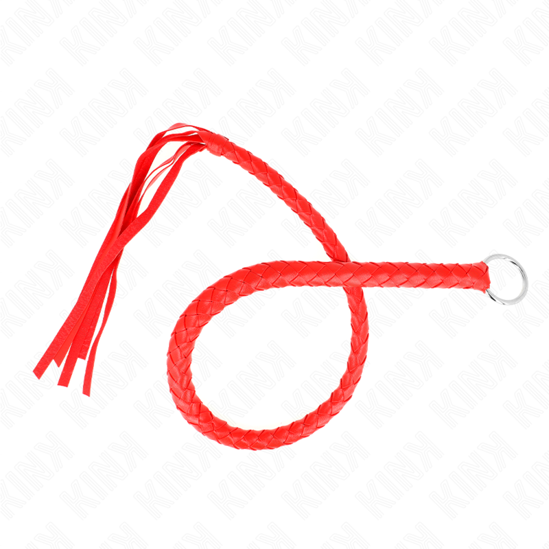 Schlangenpeitsche mit rotem Ring 65 cm