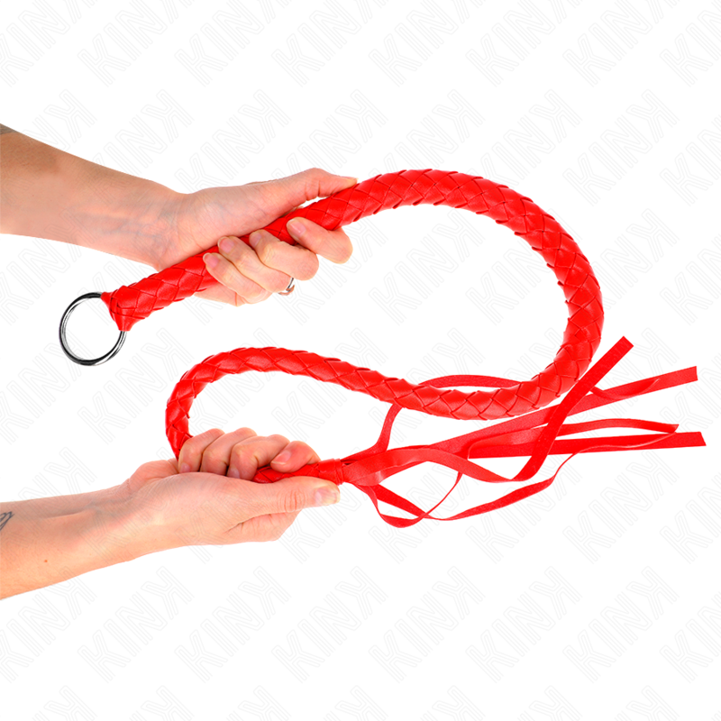 Schlangenpeitsche mit rotem Ring 65 cm