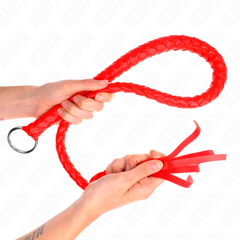 Schlangenpeitsche mit rotem Ring 65 cm