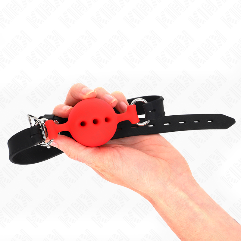 Vollsilikonbeutel 55 x 2 cm mit 4,5 cm Hoden Größe M rot verstellbar 35-51 cm