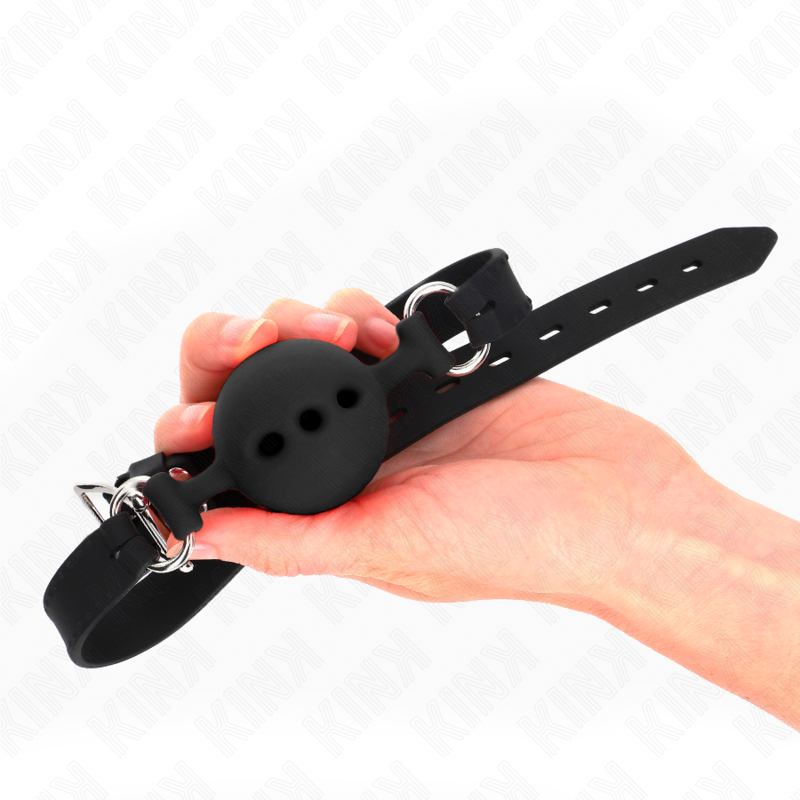 Vollsilikonstab 55 x 2 cm mit 5 cm Ball Größe L schwarz verstellbar 35-51 cm