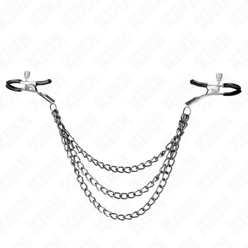 Bastelzange mit 3 schwarzen Ketten 20/23/28 cm