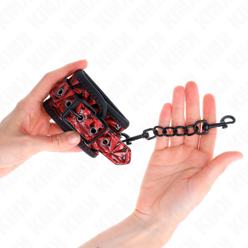 Dunkelrote Handballenauflage mit Rautenmuster, verstellbar, 17–26 cm x 5,5 cm