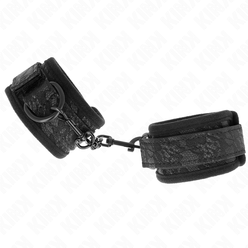 Verstellbare Neopren-Manschetten mit dunkler Spitze überzogen schwarz 20-29 cm x 5 cm