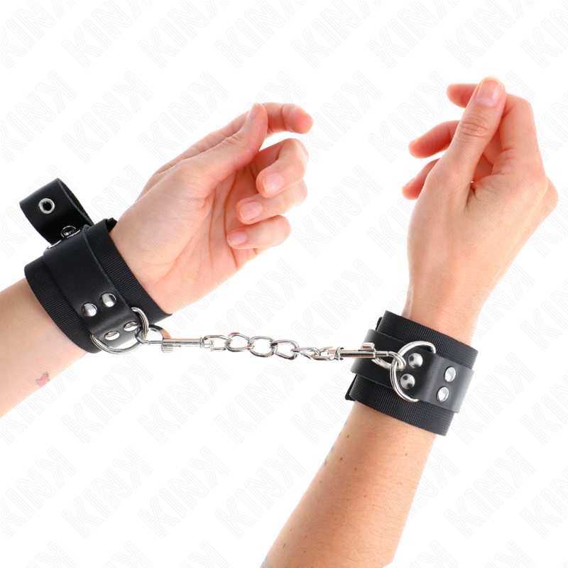Schwarze Handgelenkstütze aus Nylon mit verstellbarem schwarzem Ledergürtel 19-29 cm x 5,1 cm