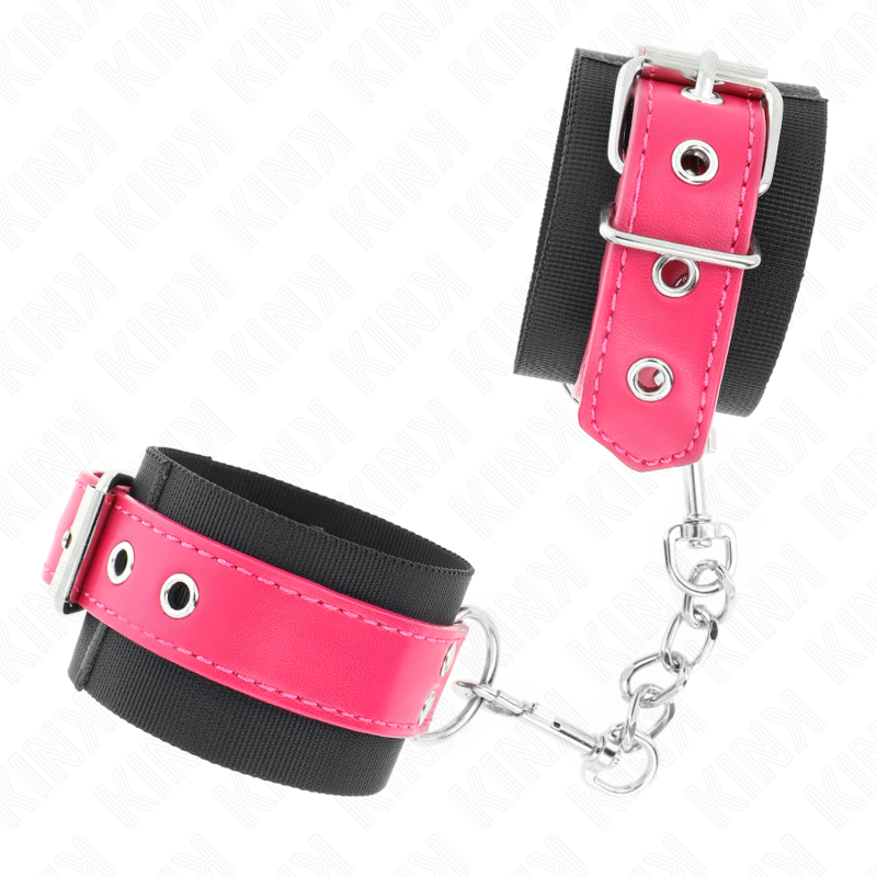 Schwarze Handgelenkstütze aus Nylon mit verstellbarem himbeerrosa Kunstledergürtel 19-29 cm x 5,1 cm