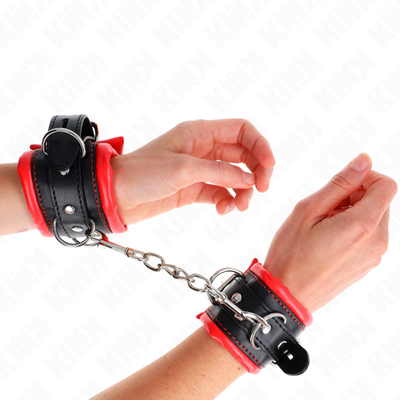 Robuste, mit rotem Fell gefütterte Handgelenkstützen, verstellbar 20–30 cm x 6 cm