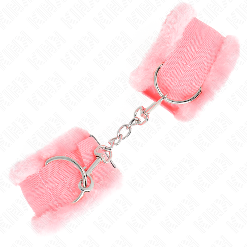 Verstellbare, mit rosa Fell gefütterte Handgelenkstützen 17–31 cm x 7 cm