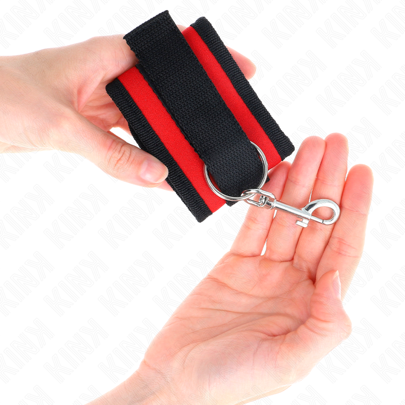 Rot-schwarze Handgelenkstützen aus Nylon mit Klettverschluss, Modell 2, verstellbar, 18–35 cm x 6 cm