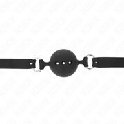 Vollsilikonstab 55 x 2 cm mit 4,5 cm Hoden Größe M schwarz verstellbar 35-51 cm
