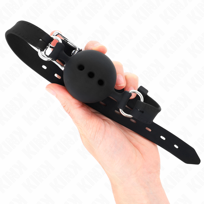 Vollsilikonstab 55 x 2 cm mit 4,5 cm Hoden Größe M schwarz verstellbar 35-51 cm