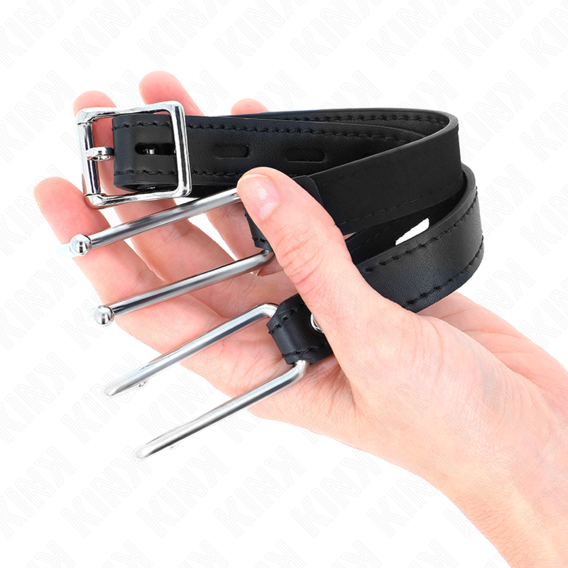 11,5 cm Metallhakenstab mit verstellbarem Lederband, 39–58 cm x 2 cm