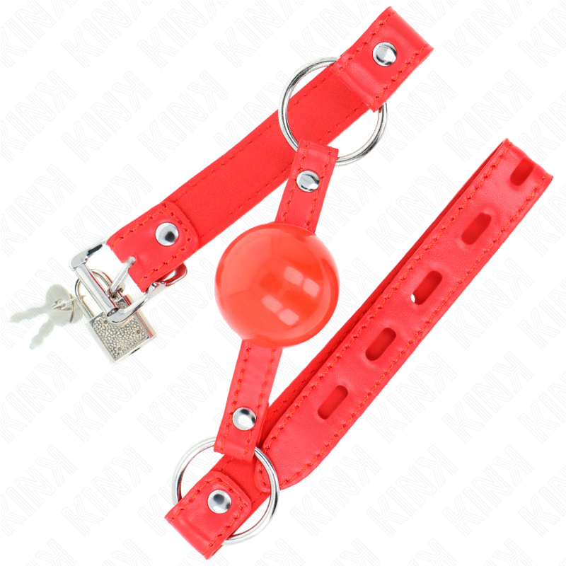 TPE-Ballknebel 4 cm mit rotem Schloss 60 x 2 cm