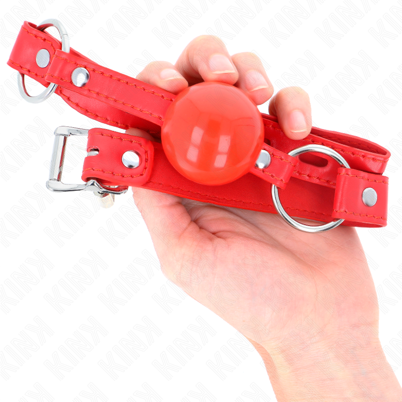 TPE-Ballknebel 4 cm mit rotem Schloss 60 x 2 cm