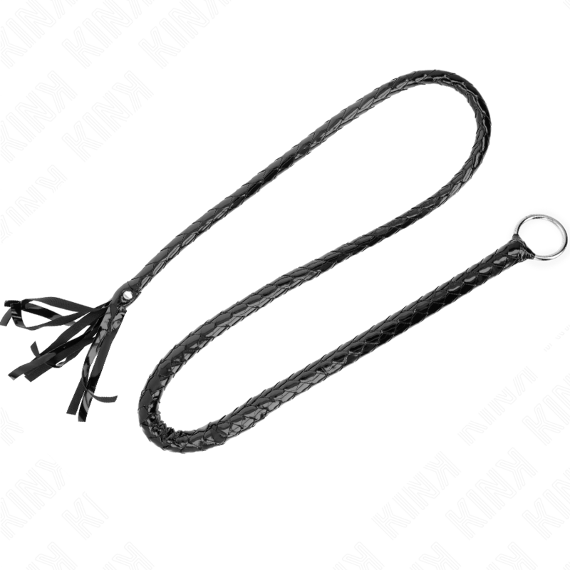Lange glänzende PVC-Peitsche 138 cm