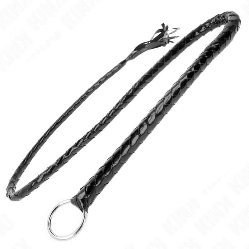 Lange glänzende PVC-Peitsche 138 cm