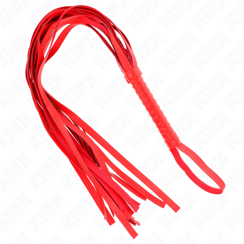 Rote Peitsche kurzer Griff langer Schwanz 70 cm