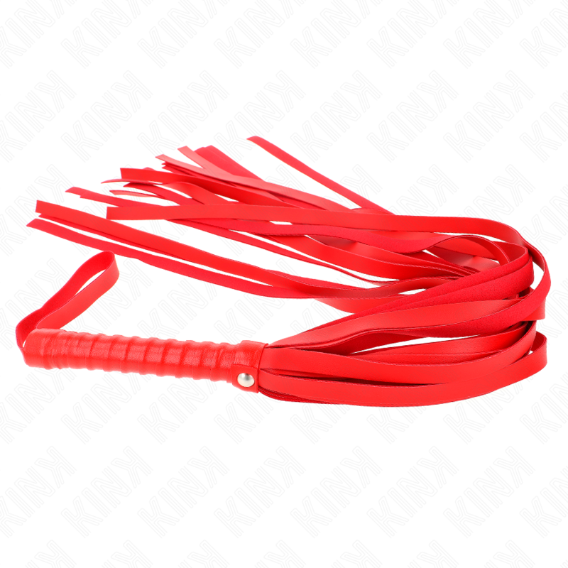 Rote Peitsche kurzer Griff langer Schwanz 70 cm