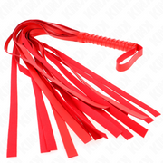 Rote Peitsche kurzer Griff langer Schwanz 70 cm