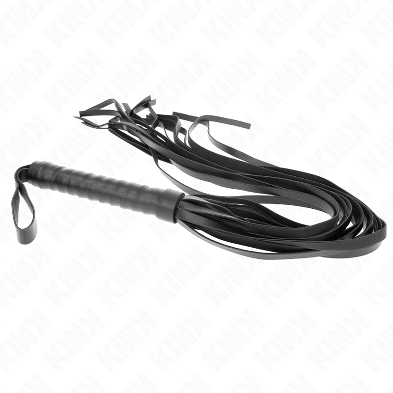 Schwarze Peitsche mit kurzem Griff und langem Schwanz, 70 cm