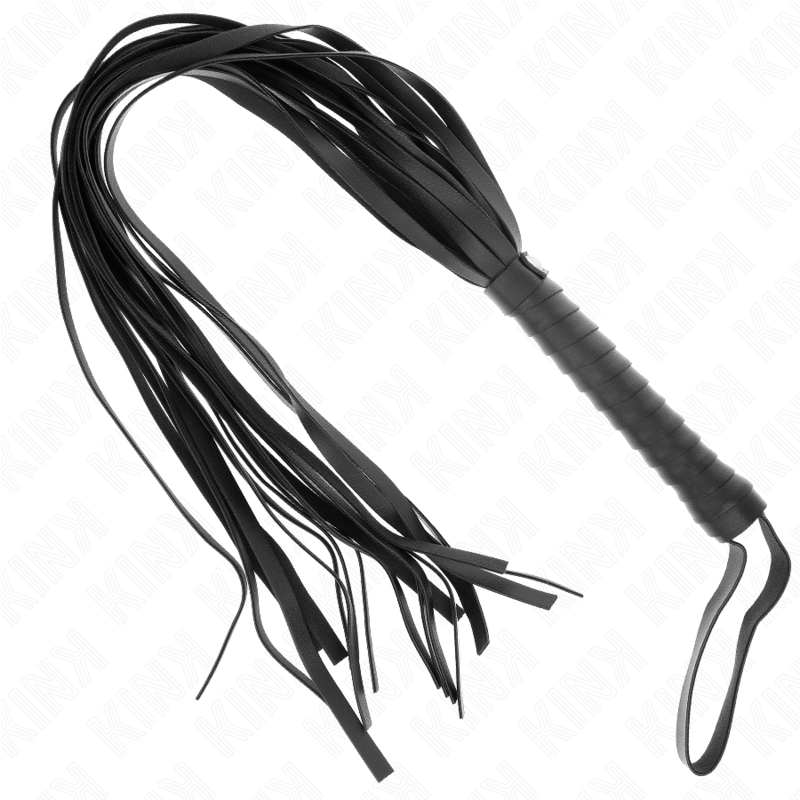 Schwarze Peitsche mit kurzem Griff und langem Schwanz, 70 cm